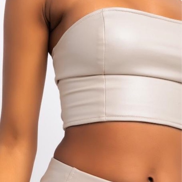 BRAND NEW/ Vegan Leather 2 piece Ensemble - Picture 2 of 5